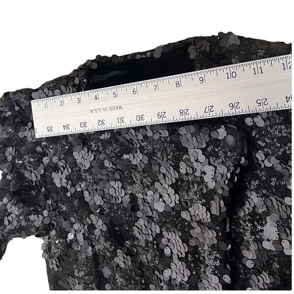 Blank NYC Jacket Women’s XS Black Sequin Puff Sleeve Crop Party Club Revolve NEW - Picture 9 of 16